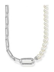 Thomas Sabo Srebrny naszyjnik z perłami - dł. 45 cm rozmiar: onesize. Szare naszyjniki damskie thomas sabo, srebrne. Za 1,324.95 zł.