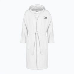 Szlafrok męski EA7 Emporio Armani Core Bathrobe. Białe szlafroki męskie EA7 Emporio Armani, l, bez wzorów, z bawełny. Za 559.99 zł.