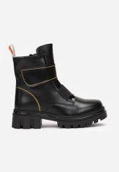 Czarno-Żółte Botki Workery na Rzep Ioleis. Czarne botki dziewczęce Born2be, bez wzorów, z jeansu, bez ramiączek. Za 159.99 zł.