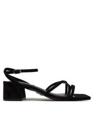 Steve Madden Sandały Gleams SM11003712 Czarny. Czarne sandały damskie Steve Madden, bez wzorów, ze skóry, bez obcasa, na słupku. Za 339.99 zł.