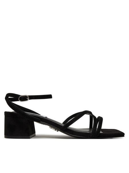 Steve Madden Sandały Gleams SM11003712 Czarny. Czarne sandały damskie Steve Madden, bez wzorów, ze skóry, bez obcasa, na słupku. Za 429.99 zł.