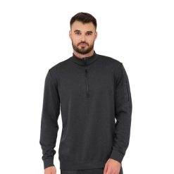 Bluza męska wełniana z krótkim ekspresem Brubeck OUTDOOR MERINO. Szare bluzy bez kaptura męskie Brubeck, m, z elastanu. Za 299.00 zł.