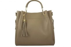 Kuferek skórzany BARBERINI'S beżowy 960-2. Brązowe shopper bag damskie Barberinis, bez wzorów, ze skóry, do ręki, zamszowe, bez dodatków. Za 339.99 zł.