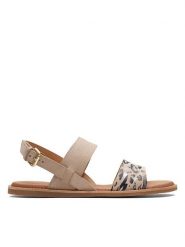Clarks Skórzane sandały w kolorze beżowo-czarnym rozmiar: 39,5. Brązowe sandały damskie Clarks, bez wzorów, bez obcasa. Za 92.21 zł.