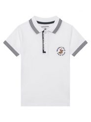 Beverly Hills Polo Club Polo P-SS26B-P424108 Biały Regular Fit. Białe t-shirty chłopięce Beverly Hills Polo Club, bez wzorów, z bawełny, bez ramiączek. Za 169.99 zł.