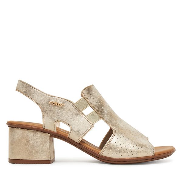 Sandały Rieker. Żółte sandały damskie Rieker, bez wzorów, bez obcasa, na słupku. Za 319.99 zł.