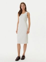 Calvin Klein Jeans Sukienka codzienna LV047F257G Beżowy Slim Fit. Brązowe sukienki damskie Calvin Klein Jeans, na co dzień, xxl, bez wzorów, z bawełny, bez kołnierzyka, bez ramiączek, proste. Za 329.99 zł.