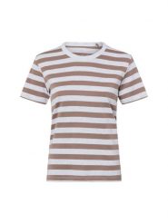 Marie Lund Koszulka Kobiety Bawełna szary|brązowy, XL. Brązowe t-shirty damskie Marie Lund, uniwersalny, bez wzorów, z bawełny, bez kołnierzyka. Za 129.95 zł.
