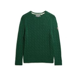 Sweter damski duży w splot warkoczowy Superdry. Zielone swetry klasyczne damskie Superdry., na zimę, ze splotem, bez kołnierzyka. Za 284.00 zł.