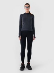 4F Legginsy dzianinowe z wiskozą damskie - czarne XS. Czarne legginsy damskie 4f, s, bez wzorów, z dzianiny. W wyprzedaży za 79.99 zł.