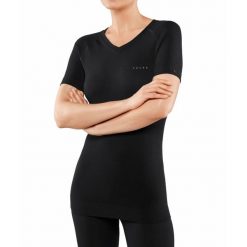 Koszulka damska Falke Wool-Tech Light. Czarne t-shirty damskie Falke, l, bez wzorów, z materiału, bez kołnierzyka. Za 361.70 zł.