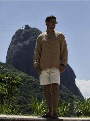 Ażurowy sweter - warm olive. Zielone swetry męskie Reserved, l, w ażurowe wzory, z dzianiny, bez kołnierzyka. Za 139.99 zł.