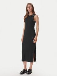 DKNY Sukienka codzienna DJ6D9189 Czarny Slim Fit. Czarne sukienki damskie DKNY, na co dzień, xs, bez wzorów, z bawełny, bez kołnierzyka, bez ramiączek, proste. Za 439.99 zł.