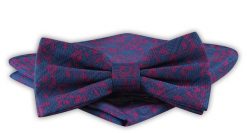 Mucha Męska z Poszetką - Alties - Niebieska, Drukowany Wzór. Niebieskie krawaty i muchy męskie Alties, bez wzorów, eleganckie. Za 54.00 zł.