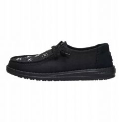 HEYDUDE Damskie Mokasyny Wendy Star Stud. Czarne mokasyny damskie Hey dude, z materiału. Za 249.00 zł.