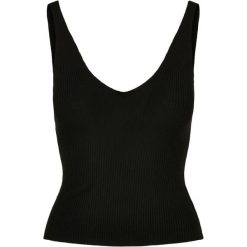 Damski tank top Urban Classics Rib. Czarne topy sportowe damskie Urban Classics, bez wzorów, bez ramiączek. Za 152.50 zł.
