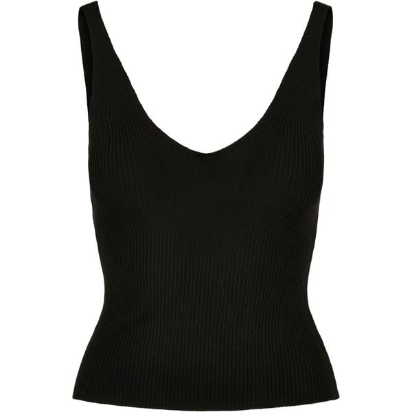 Damski tank top Urban Classics Rib. Czarne topy damskie Urban Classics, bez wzorów, bez kołnierzyka. Za 128.00 zł.