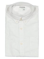 SELECTED HOMME Koszula - Regular fit - w kolorze białym rozmiar: L. Białe koszule męskie Selected Homme, l, bez wzorów, z bawełny, bez kołnierzyka, bez ramiączek. Za 79.03 zł.