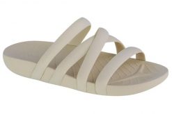 Klapki damskie Crocs Splash Strappy Sandal. Brązowe klapki damskie Crocs, bez wzorów, z materiału, bez obcasa. Za 275.00 zł.