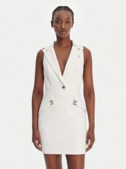 Elisabetta Franchi Sukienka koktajlowa AB-924-61E2-V520 Biały Regular Fit. Białe sukienki damskie Elisabetta Franchi, bez wzorów, z syntetyku, wizytowe, bez kołnierzyka, bez ramiączek. Za 2,209.00 zł.