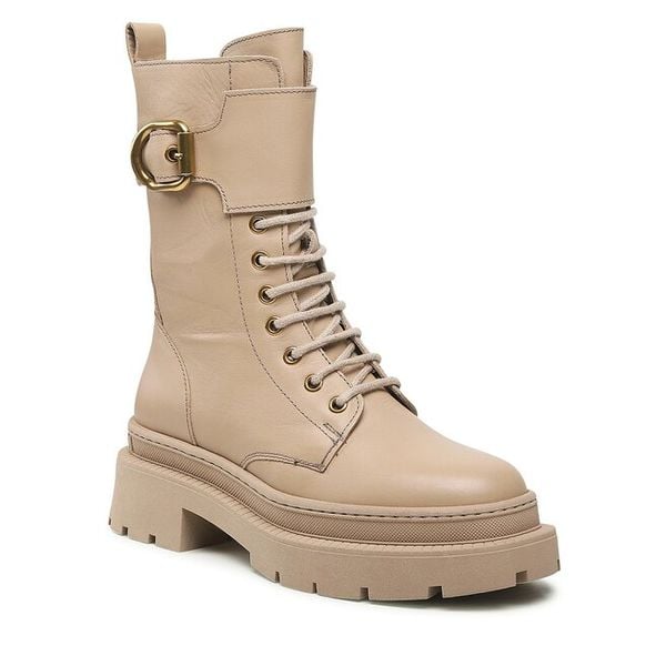 Trapery GINO ROSSI. Brązowe trapery damskie Gino Rossi, bez obcasa. Za 429.99 zł.