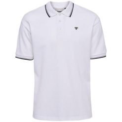 Luźna koszulka polo Hummel Bee. Białe koszulki polo męskie HUMMEL, m, bez wzorów, z bawełny, bez ramiączek. Za 113.00 zł.