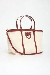 Torebka Miranda Shopper Classic Canvas PINKO. Brązowe shopper bag damskie Pinko, bez wzorów, bez dodatków. W wyprzedaży za 639.20 zł.