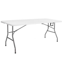 Stół kempingowy 180x74 cm stolik składany, turystyczny walizka biały. Białe walizki SPRINGOS, bez wzorów. Za 134.99 zł.
