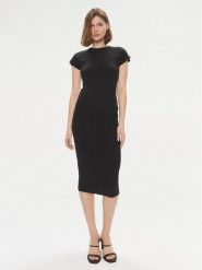 Calvin Klein Sukienka letnia Q-Nova K20K206537 Czarny Slim Fit. Czarne sukienki damskie CALVIN KLEIN, na lato, s, bez wzorów, z syntetyku, bez kołnierzyka, bez ramiączek. Za 459.99 zł.