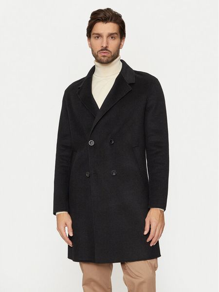 Guess Płaszcz wełniany M4BL47 WGJU2 Czarny Regular Fit. Czarne płaszcze męskie Guess, m, z aplikacjami, z syntetyku. Za 459.99 zł.