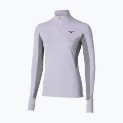 Bluza do biegania damska Mizuno Active Warm Half Zip. Niebieskie bluzy bez kaptura damskie Mizuno, xl, z elastanu. Za 179.99 zł.