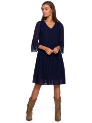 Stylove Sukienka w kolorze granatowym rozmiar: XL. Niebieskie sukienki damskie Stylove, xl, bez wzorów, bez kołnierzyka, bez ramiączek, mini. Za 188.40 zł.
