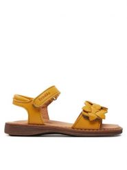 Froddo Sandały Lore Flowers G3150251-14 M Żółty. Żółte sandały dziewczęce Froddo, ze skóry, bez zapięcia. Za 189.99 zł.