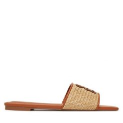 Klapki Nine West. Brązowe klapki damskie Nine West, bez wzorów, bez obcasa. Za 149.99 zł.