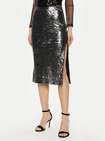 Rinascimento Spódnica midi CFC0019735002 Srebrny Regular Fit. Szare spódniczki damskie RINASCIMENTO, xl, bez wzorów, z syntetyku, midi. Za 289.99 zł.