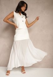 Jasnobeżowa Plisowana Spódnica Tiulowa z Wiskozy z Podszewką Balione. Brązowe spódniczki damskie Renee, m, bez wzorów, z tiulu, eleganckie, maxi. Za 119.99 zł.
