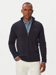 Tommy Hilfiger Kardigan MW0MW36517 Granatowy Regular Fit. Niebieskie kardigany męskie Tommy Hilfiger, m, bez wzorów, z bawełny, bez kołnierzyka. Za 529.99 zł.