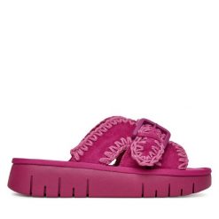 Klapki Roxy. Czerwone klapki damskie Roxy, bez wzorów, bez obcasa. Za 179.99 zł.