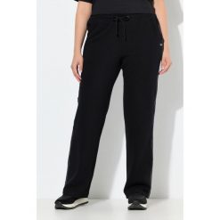 Damskie Spodnie do jogging ottoman szerokie nogawki odblaski elastyczny pas. Czarne spodnie dresowe damskie Ulla Popken, plus size, z bawełny, do biegania. Za 239.99 zł.