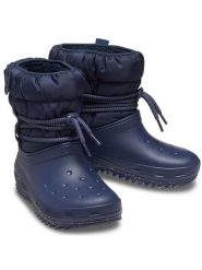 Crocs Kozaki zimowe "Classic Neo Puff" w kolorze granatowym rozmiar: 38/39. Niebieskie kozaki damskie Crocs, bez obcasa. Za 314.75 zł.