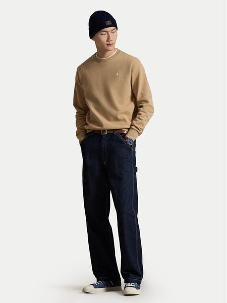 Polo Ralph Lauren Bluza 710916689038 Beżowy Regular Fit. Brązowe bluzy bez kaptura męskie Polo Ralph Lauren, m, z bawełny. Za 819.99 zł.