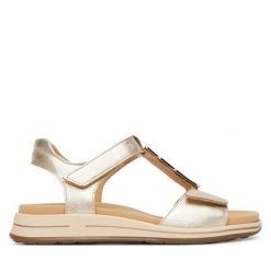 Sandały Ara. Żółte sandały damskie Ara, bez wzorów, bez obcasa, na płaskiej podeszwie. Za 489.99 zł.