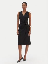 Calvin Klein Sukienka koktajlowa LV044E047G Czarny Slim Fit. Czarne sukienki damskie CALVIN KLEIN, bez wzorów, z syntetyku, wizytowe, bez kołnierzyka, bez ramiączek. Za 699.99 zł.