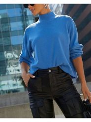 Milan Kiss Sweter w kolorze niebieskim rozmiar: S. Niebieskie swetry klasyczne damskie Milan Kiss, s, bez kołnierzyka. Za 152.99 zł.