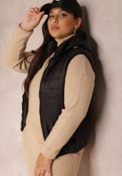 Czarna Kamizelka Pikowana z Kapturem Rithe. Czarne kamizelki damskie Renee, plus size. Za 129.99 zł.