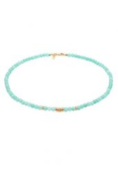 Elli PREMIUM Damski trend z koralikami z amazonitu w pozłacanym srebrze próby 925 Sterling Silver Naszyjniki 1 ct. Szare naszyjniki damskie Elli PREMIUM, pozłacane. Za 368.99 zł.