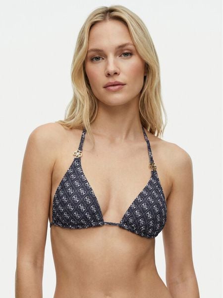 Guess Góra od bikini E6GJ48 KCBJ0 Granatowy. Niebieskie bikini damskie Guess, z aplikacjami. Za 354.99 zł.
