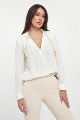 Koszula damska z łańcuszkami ELISABETTA FRANCHI. Koszule damskie Elisabetta Franchi, bez wzorów, bez kołnierzyka, bez ramiączek. Za 1,699.00 zł.