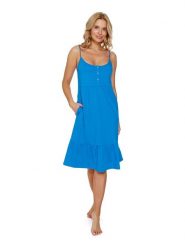 Doctor Nap Ciążowa koszula nocna w kolorze niebieskim rozmiar: L. Niebieskie koszule nocne damskie Doctor Nap, bez wzorów, z bawełny, moda ciążowa. Za 97.99 zł.