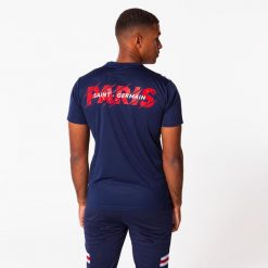 Koszulka piłkarska dla dorosłych Paris Saint-Germain 23/24. Niebieskie t-shirty sportowe męskie PSG, m, bez ramiączek, do piłki nożnej. Za 169.99 zł.